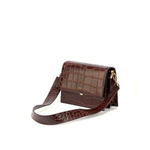 JW PEI Mini Flap Crossbody - Brown Croc